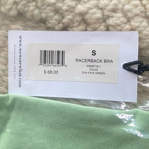 WeWoreWhat Solid Racerback Bra Solid Fair Green Size Small NWT - Picture 5 of 5